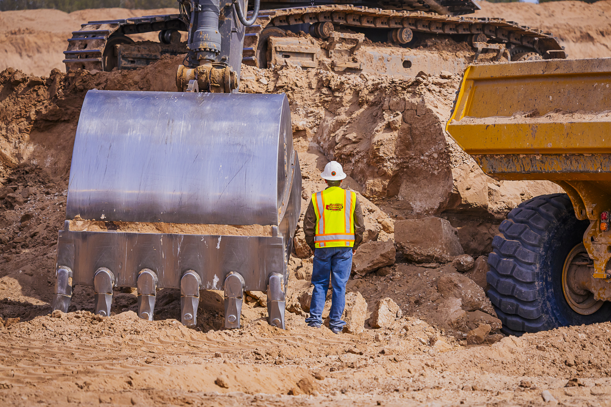 3 Pieces of heavy equipment working at Saguaro Lake